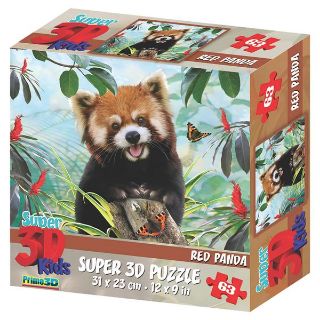 Obrázek z Puzzle 3D panda červená 63 dílků 23x31cm 